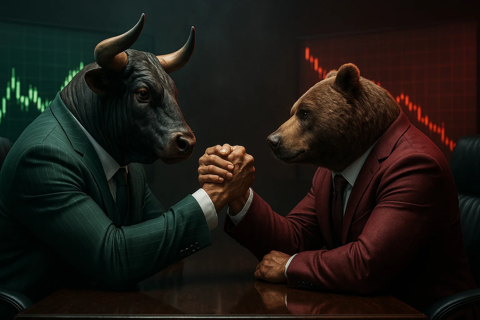 Býk vs medvěd na páku